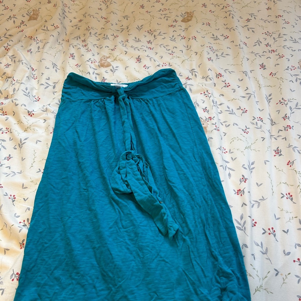 Women’s Teal Maxi Skirt with Tie Waist